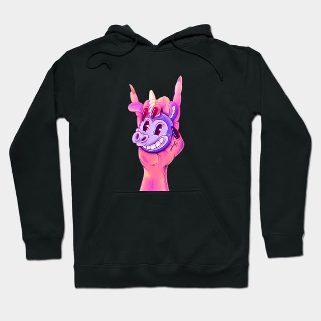 Hell Unicorn Hand Hoodie by Sasshhaaaart